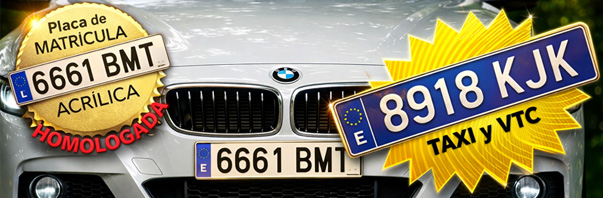 Matriculas Acrilicas y VTC/Taxi